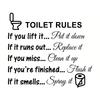 Toilet Rules Bathroom Wall Decor Stickers, DIY Removable Vinyl Art Bathroom Decor Wall Quotes Stickers Sign For Door Living Room Home Decorations