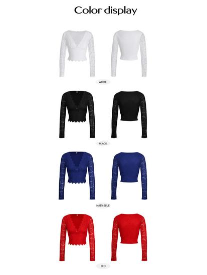 Y2K Сексуальный пуловер с глубоким V-вырезом и кружевом - Весна/Лето 2025 Женский топ, Европейский и американский сладко-острый стиль