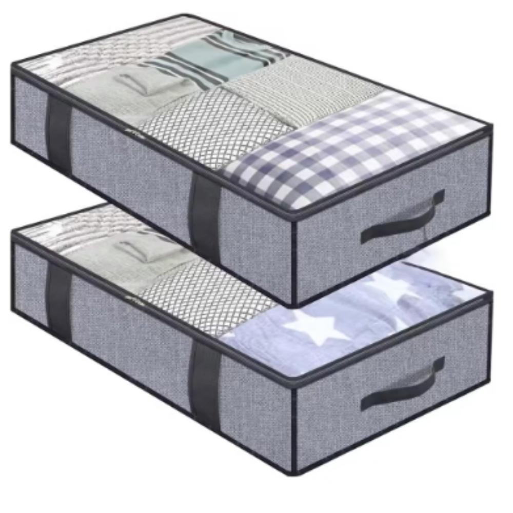 2PCS Household Bed Bottom Storage Box Collapsible Non-Woven Clothing Quilt Toy Blanket Storage Box Storage Bag