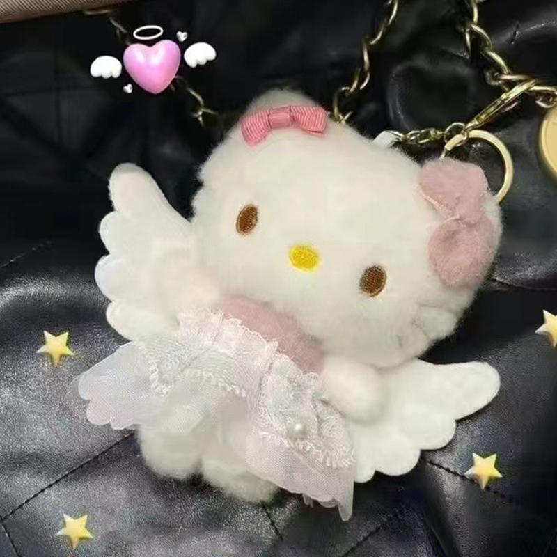 Милый брелок Hello Kitty от Sanrio Кавайная Мультяшная Подвеска для Школьной Сумки Украшение Плюшевая Кукла Игрушка Праздничные Подарки