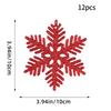 12 Pcs Pink Glitter Plastic Snowflake Ornaments 10cm Hollow Christmas Tree Hanging Decorations For Holiday Party Festival Supplies