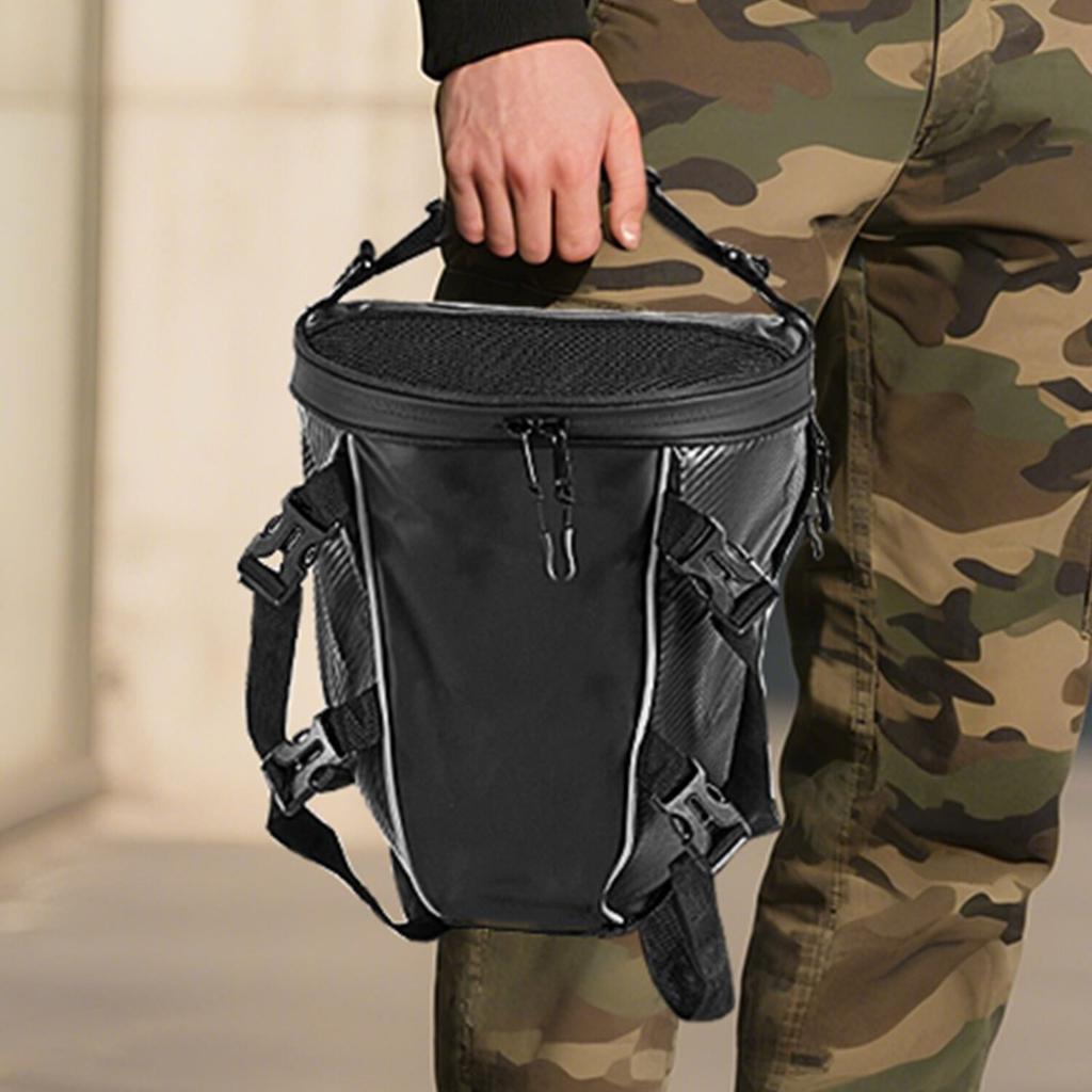 Motorcycle Tail Bag, 10 L Motorcycle Rear Seat Bag with Waterproof Rain Cover, Outdoor Sports Motorbike Luggage Storage Trunk Rack Backpack Handbag