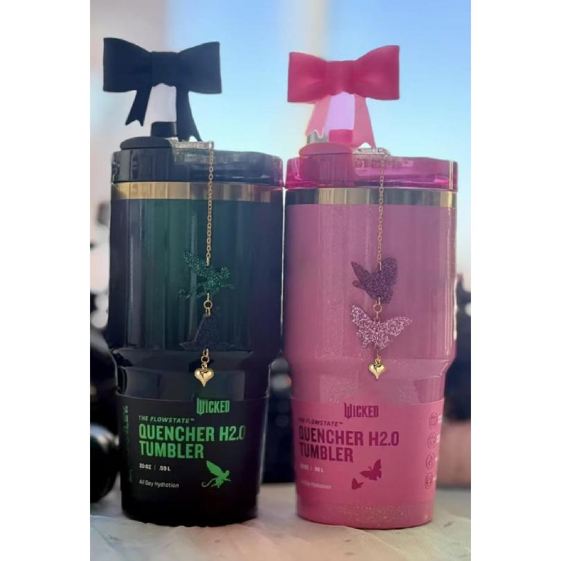 Cup Accessories Set 10mm Flying Monkey Butterfly Straw Charm for 30&40 oz Tumbler with 2pc Bow Straw Cover
