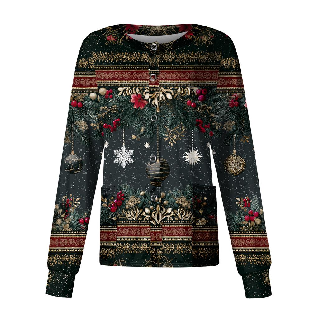 Women's Casual Long Sleeve Single Breasted Printed Dry-nurse Top