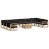 Outdoor Sofa Set with Cushions 11 Pcs White and Black