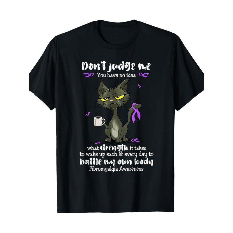 1pc Fibromyalgia Awareness T-shirt for Men & Women |, Short Sleeve, Casual Fit, Black with Purple Ribbon Design, Crew Neck, Vintage Style, Heat