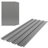 Set Of 12 Corrugated Steel Roof Sheet Panels Light Grey