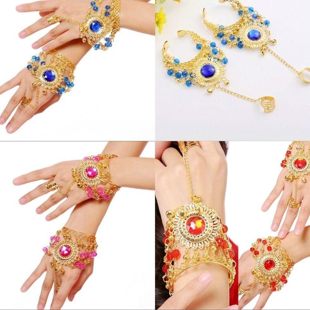 1pc/1pair Fashion Out Tribal Ring Bracelet Belly Dance Costumes Diamond Bracelet For Girl Bead Show