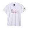 Champion Short Sleeve Crew Graphic Logo School Kids' T-Shirt, Neck, Quick-Drying, Print, Boys, White, CK-ZS309