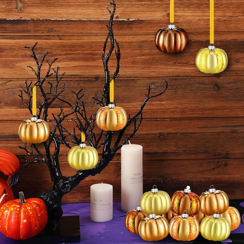 Christmas Ornament Garden Decoration Pumpkin Shape Exquisite Christmas Decoration Party Decoration 6/12PCS