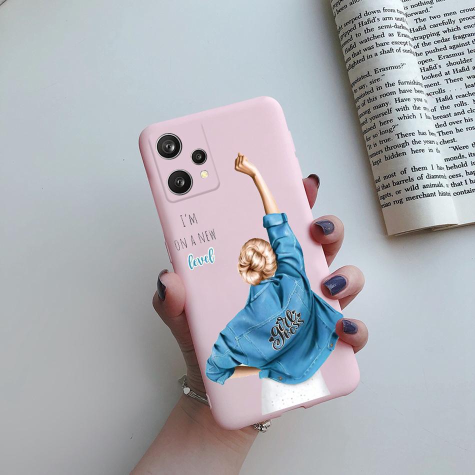 Чехол для Realme 9 4G 9 Pro Plus Милая Девочка Цветок Задняя Крышка Мягкий Силикон Матовый Защитный Funda Для OPPO Realme 9 Pro+ 5G Чехлы