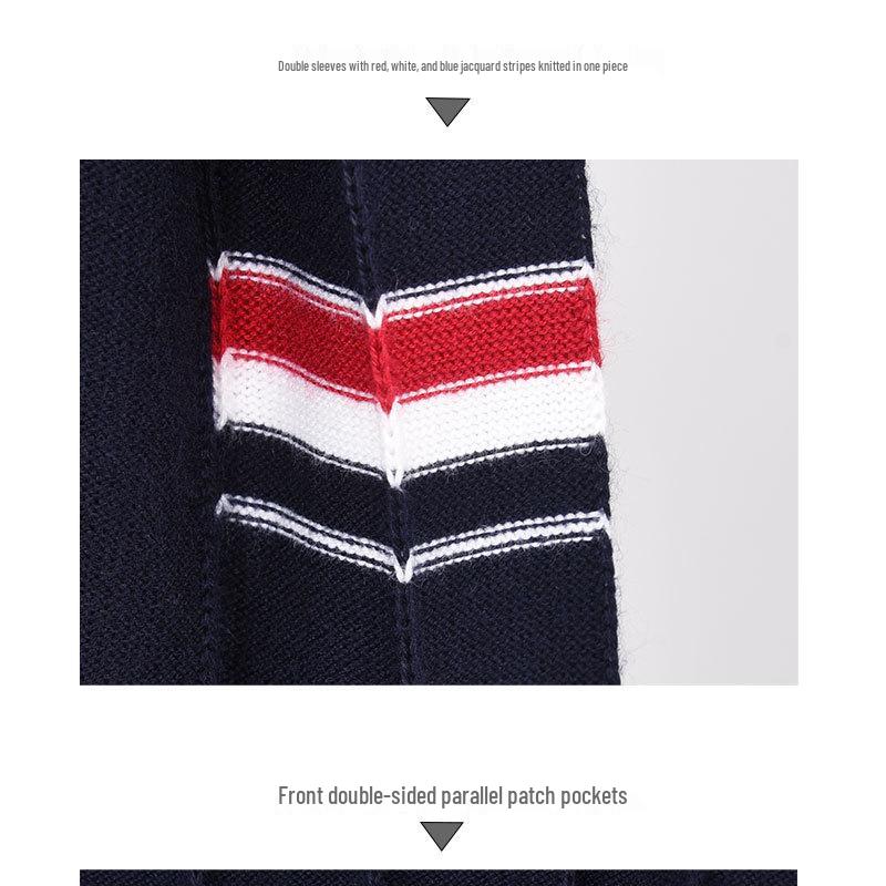 Мужской осенний кардиган из шерсти в полоску в корейском стиле 2025