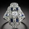 Кольцо Weiya White Sapphire Zircon Square Ring - европейская и американская мода на свадебные украшения