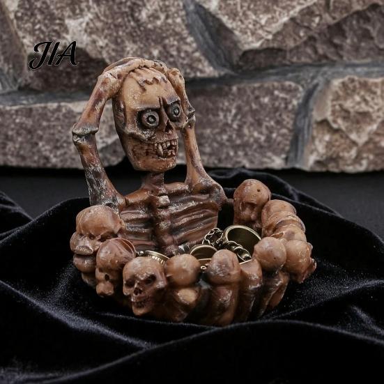 Resin Ash Tray Halloween Skeleton Ashtray, Heat-resistant Gothic Holder, Vintage Holder Aliens Decorative for Home Office Outdoor Storage