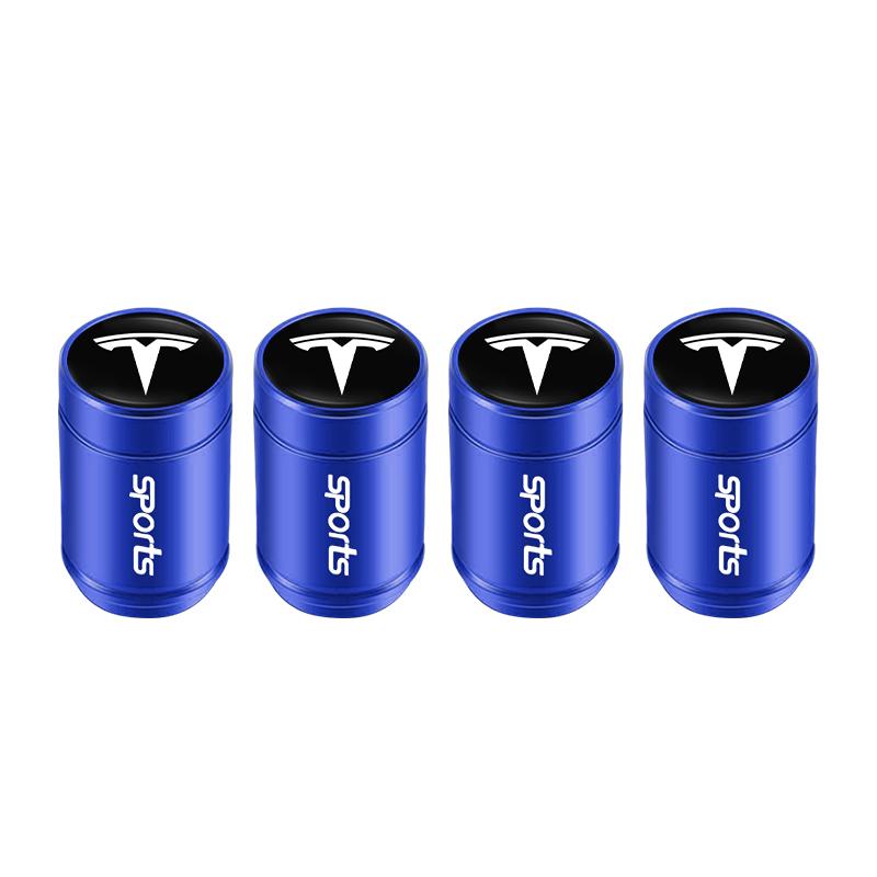 AAAIJ1 4Pcs Aluminum Alloy Car Tire Valve Cap Dust Cover Accessories For Tesla Model 3 Model S Model X Model Y Cybertruck Roadster