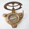 Солнечные часы-компас ручной работы из латуни с кожаным футляром – настоящий инструмент морской навигации (7,62 см)