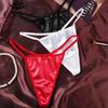Женские сексуальные трусики-стринги, атласные трусики с Т-образной спинкой, бесшовные трусики-стринги с низкой талией, бикини-трусы