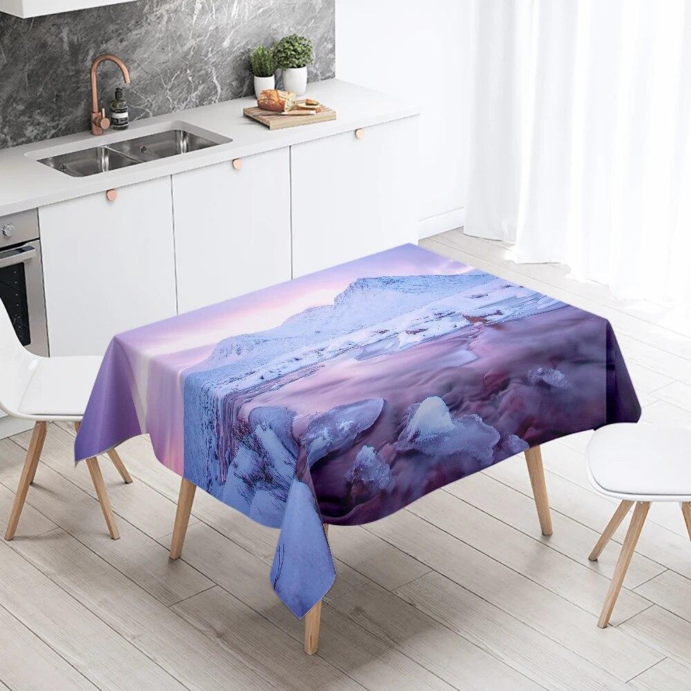 Milky Way Starry Sky Tablecloth  Aurora Scene  Party Restaurant Decoration Antifouling Waterproof Table