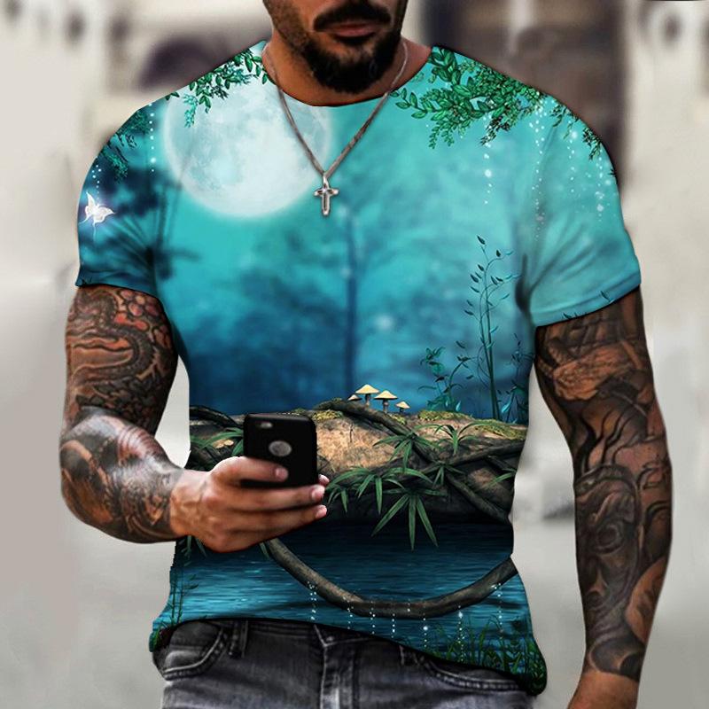 3D цифровая печать Faucet Series Printed Summer Casual Round Neck Youth Football