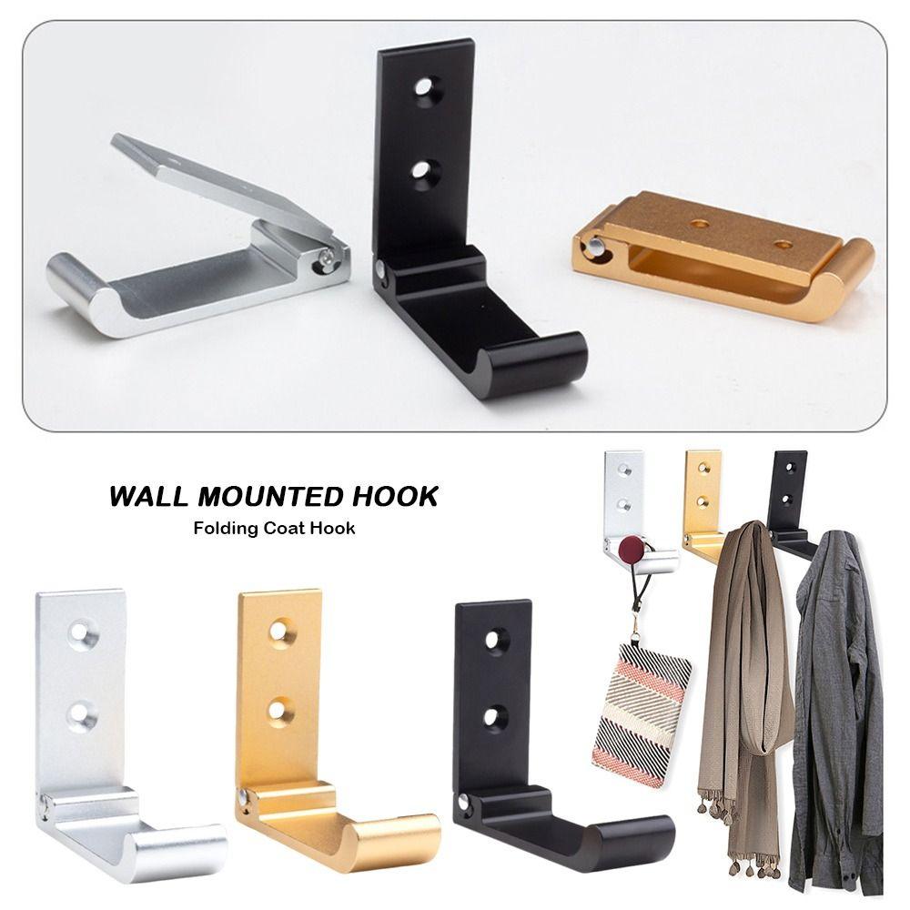 Rust-Resistant Aluminum Alloy Folding Hook Expandable Folding Coat Hook Concealed Robe Hook  Home