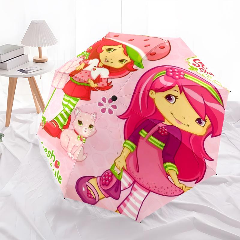 1pc Strawberry Princess3 Umbrella, Sun Protection, And UV Shielding. It Has Eight Sturdy Ribs for Outdoor Use And Perfect Gift