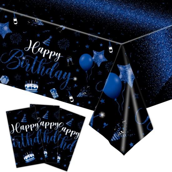 Скатерть «С Днем Рождения», водонепроницаемая, устойчивая к пятнам, прямоугольная одноразовая пластиковая защитная крышка для обеденного стола