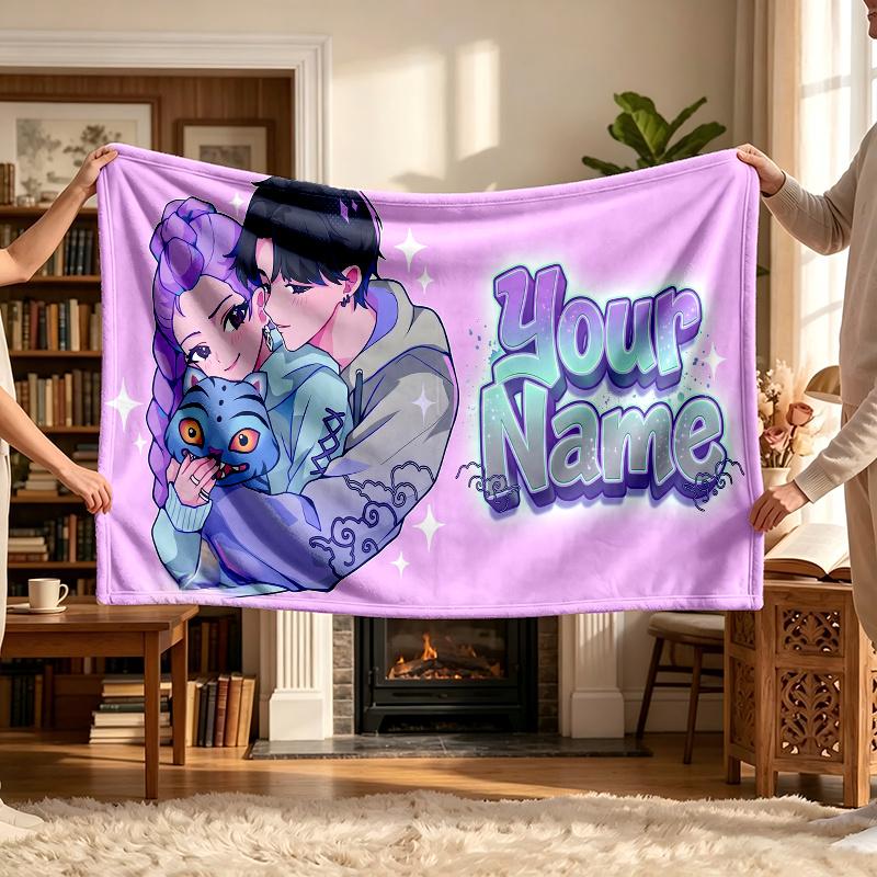 Rujinu (46) Personalized Name Blanket Soft Cozy Gift for Sofa Bed Couch Home Decoration