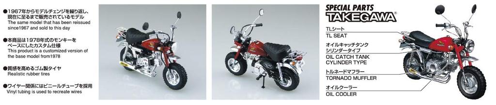 Aoshima Bunka Kyozai Серия Мотоциклы 24 Honda Monkey Кастомная Версия Takegawa 2 Пластиковый Модельный Комплект Co., Ltd. 1/12 Нет. Вер.