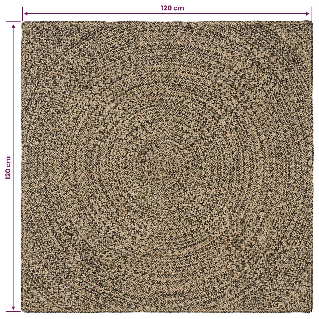 Ковры для пола Натуральный и черный 120 x 120 см Джут
