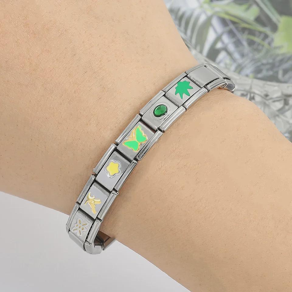 Итальянский DIY съемный браслет из титановой стали с индивидуальным дизайном