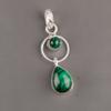 Натуральный малахитовый драгоценный камень Ювелирные изделия из стерлингового серебра 925 ручной работы Подвеска 1,80" PP-10-20