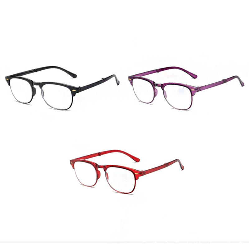 Men Women Portable Foldable Reading Glasses Vintage Anti Blue Light Ultra Light Far Sight Eyewear