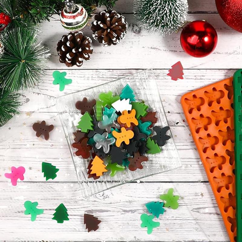 Creative Silicone Gingerbread Man Christmas Tree Cookie Mould 100 Holes DIY Chocolate Mould Mini Pet Puppy Snack Cookie Grinder