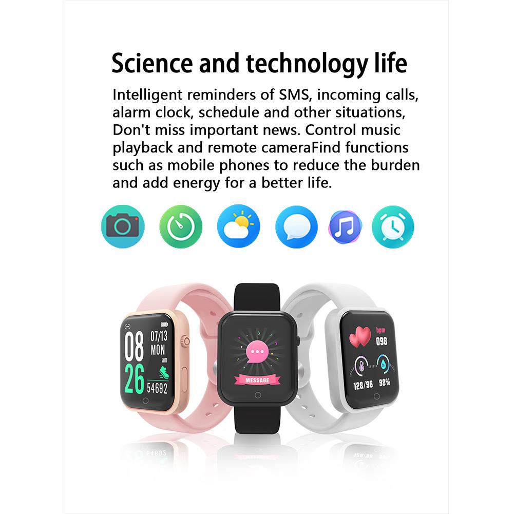 Smart Watch Sports Detection Heart Rate Blood Pressure Monitoring Bluetooth-compatible Pedometer Message Reminder Bracelet