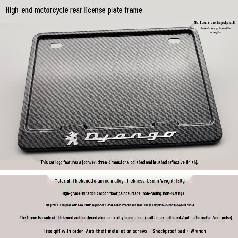 Рамка номерного знака из углеродного волокна для скутеров CFMOTO, Benelli, Honda, Suzuki, Yamaha