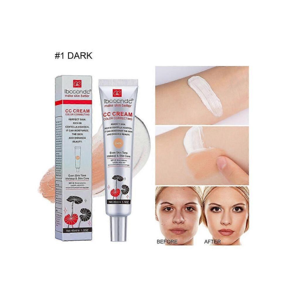 (3PCS,Dark)3X CC Cream with Centella Asiatica Color Correcting CC Cream Lightweight Skin
