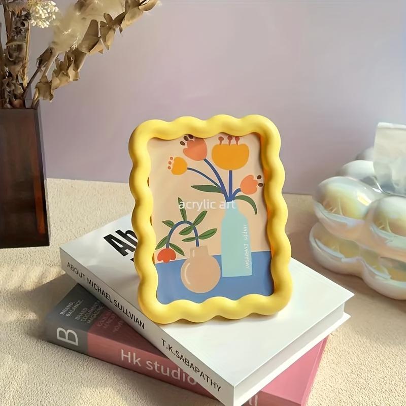 Молочно-желтый Милый Декоративный Фоторамка в Стиле Ins Настольное Украшение Настенное Искусство Креативное Украшение Дома Маленькое Настольное Украшение