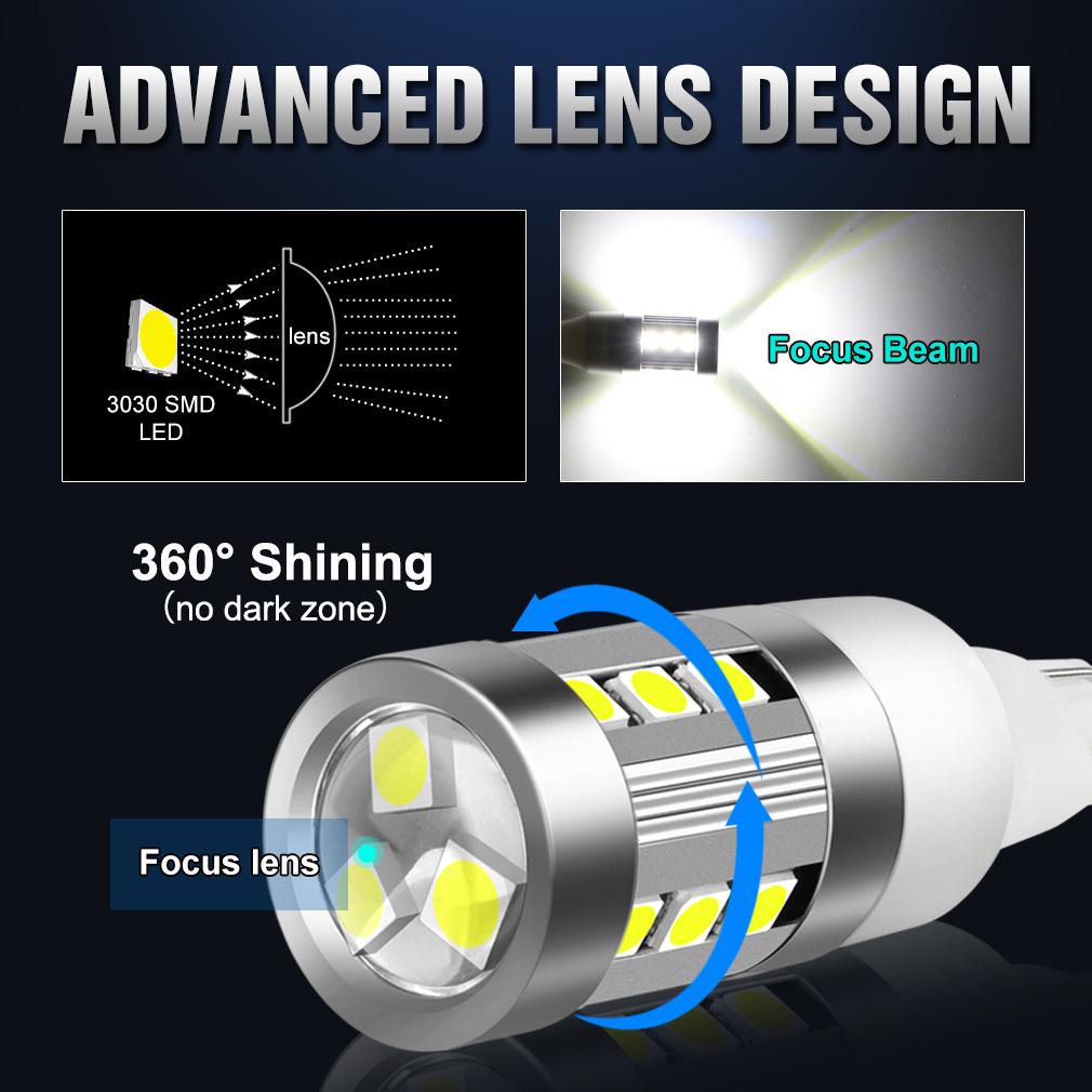 2шт W16W LED T15 Светодиодные лампы Автомобильные фонари Резервные фонари заднего хода Canbus без ошибок T16 921 912 Светодиодный стоп-сигнал Стоп-сигнал Задний фонарь Белый Красный Желтый 12 В
