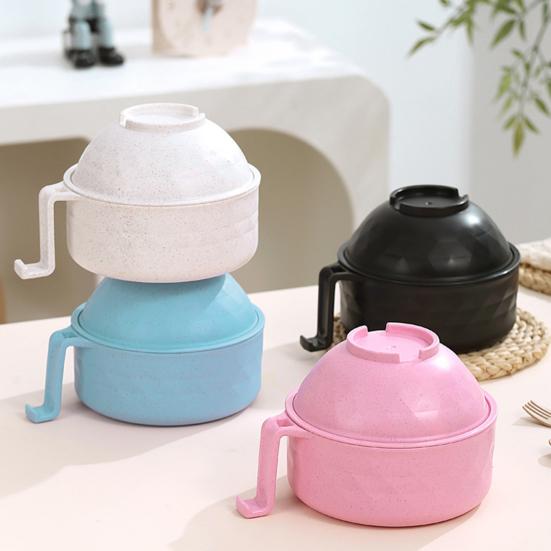 Набор посуды для приготовления рамена с ручками, ложкой. Быстрый прибор для приготовления рамена для студенческого общежития. Портативный горшок для рамена без BPA.