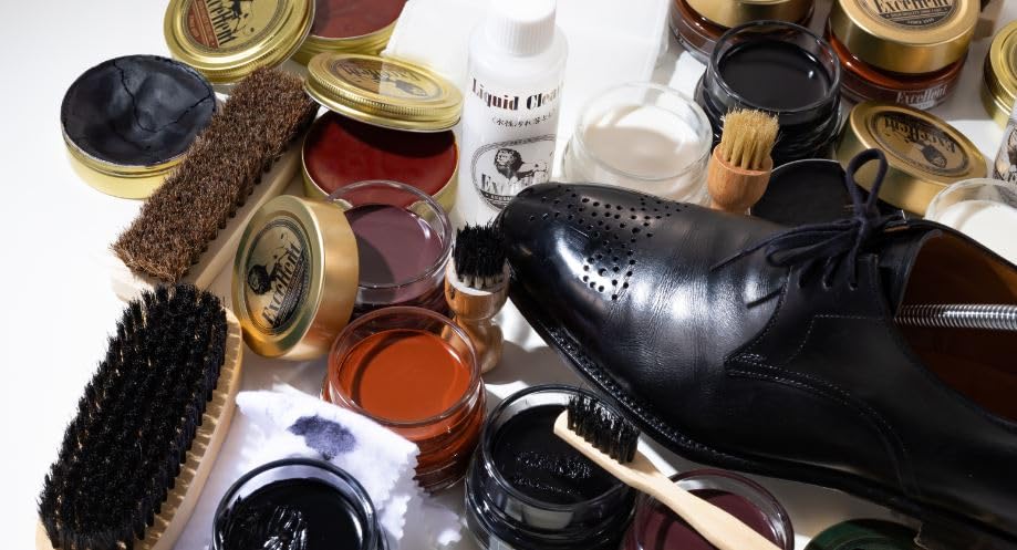 Крем для обуви натуральный, превосходный, мини-коробка для ухода за обувью, уход за кожей, 5 предметов [Lion Honpo]