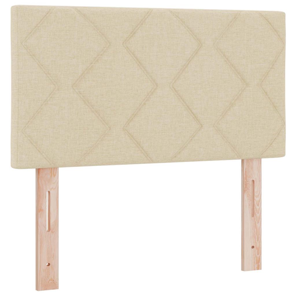 Box Spring Bed with Mattress Cream 120 x 200 cm Fabric