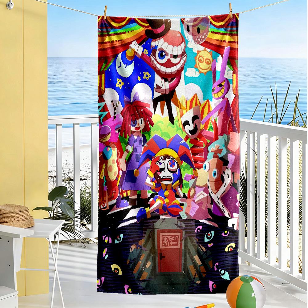 The Amazing Digital Circus Style Beach Towel Super Soft & Absorbent Comfortable Lightweight Perfect for Traveling Yoga Camping and Swimming