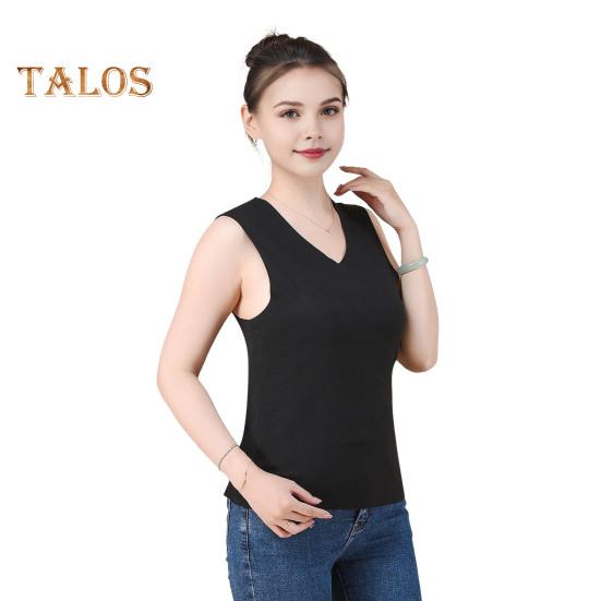 Зимний женский терможилет бесшовный двухсторонний плюшевый быстро фиксирующийся на температуре круглый вырез облегающий эластичный безрукавный внутренний костюм майка