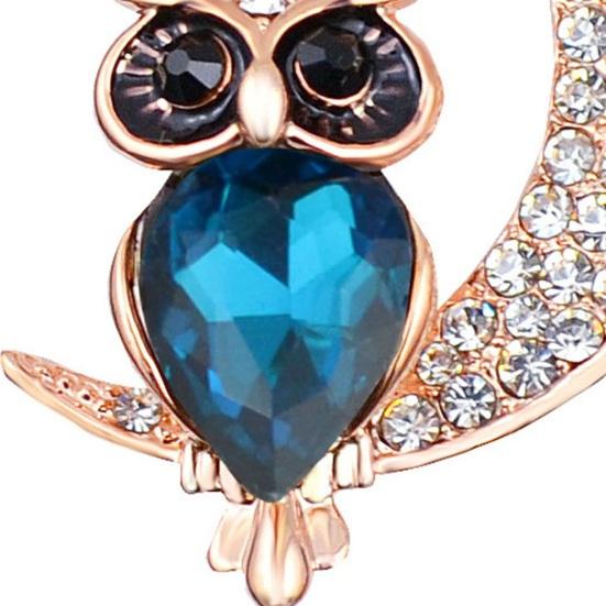 Owl Faux Crystal Brooch Cute Vintage Fashion Dress Coat Accessories Jewelry Sturdy Brooch Pin for Women