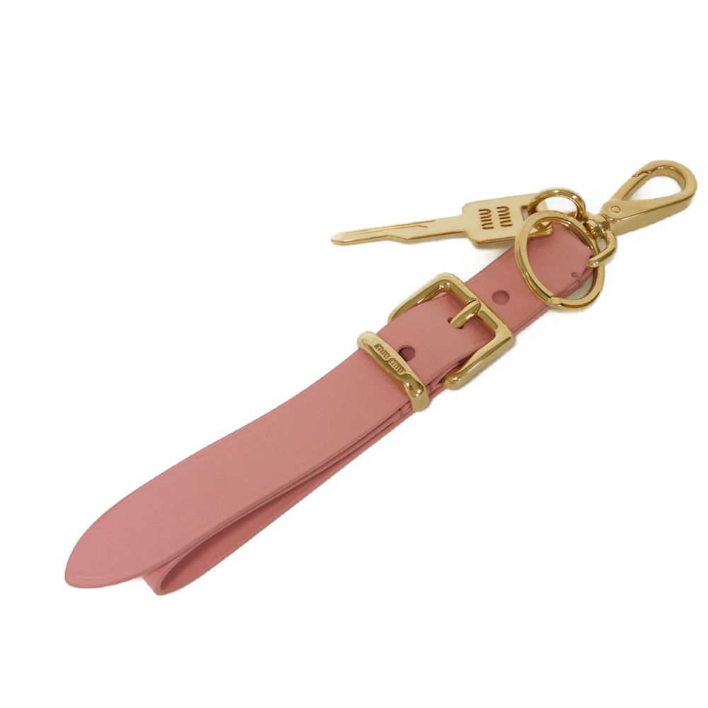 Used 12166 Key Charm Leather Strap 5TT176 2E6Y F0028 7950 Key Soft Calfskin Light Pink Gold Logo Rosa Women's from