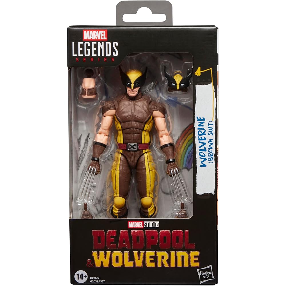 Hasbro Marvel Legends Фигурка Росомахи в коричневом костюме, 15 см, для коллекции Marvel Studios Deadpool