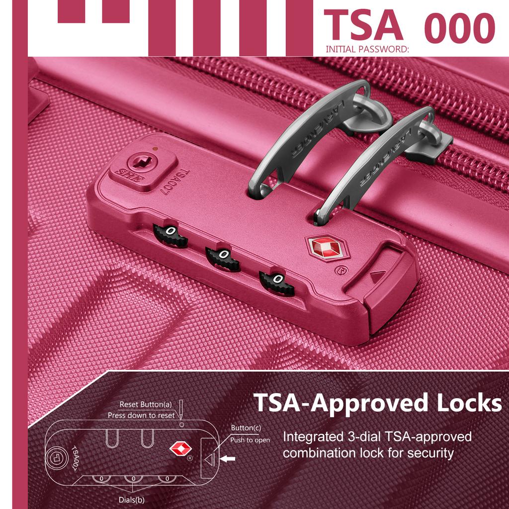 Luggage Sets 6 Piece with Duffel Bags, Hardside Expandable Suitcases with Spinner Wheels TSA Lock, Rose Red