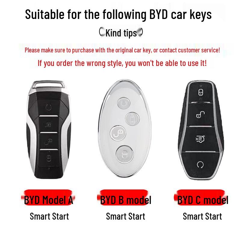 Чехол для автомобильного ключа BYD: Совместимо с Qin PLUS, Tang, Seagull, Seal, Dolphin, Song Plus, Han EV, Yuan и Frigate.