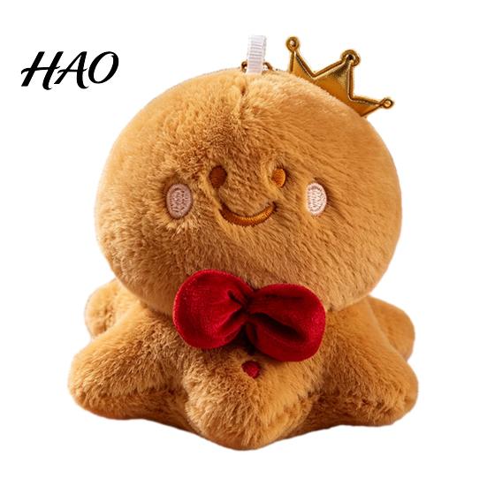Festive Bag Decoration Christmas Plush Hanging Ornament, Santa Gingerbread Man Deer Snowman Stuffed Toy with Elk Pendant Loop , Tree Mantel