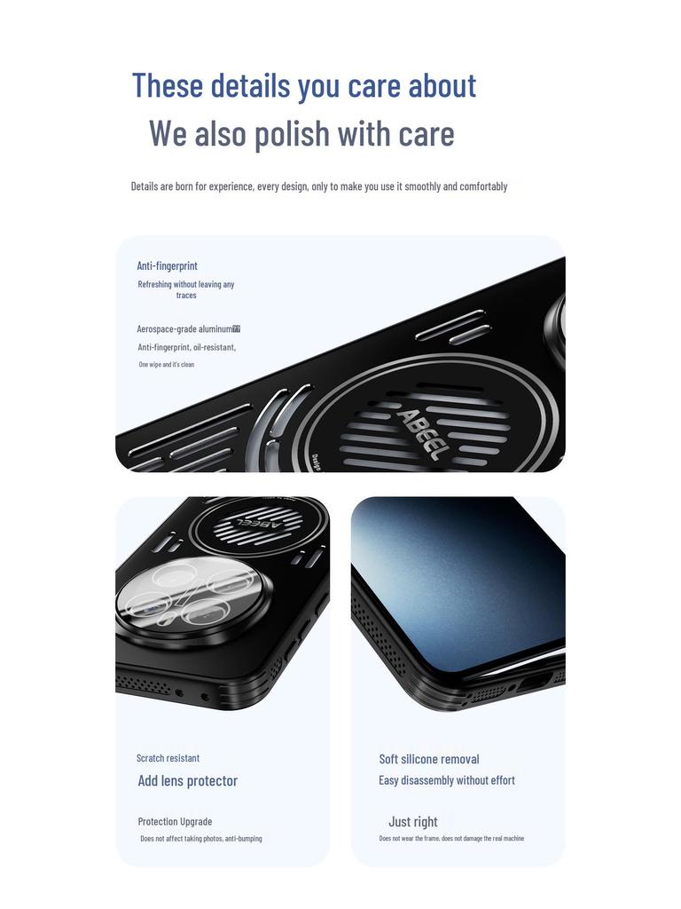 Магнитный чехол с охлаждением из алюминия Ice для HONOR Magic 7 Pro - Ударопрочная защитная крышка